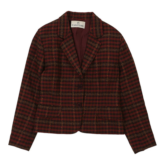 Vintage Fiorella Rubino Checked Blazer - Medium Red Virgin Wool