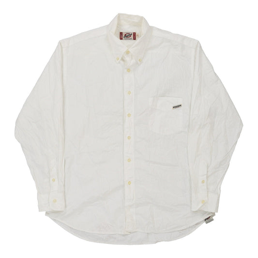 Vintage Chesterfield Shirt - Medium White Cotton