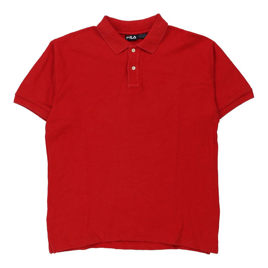 Vintage Fila Polo Shirt - Large Red Cotton