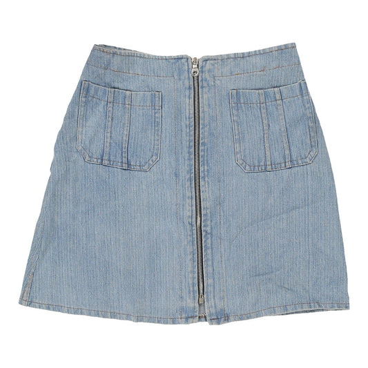 Vintage Sasch Mini Denim Skirt - 26W UK 6 Light Wash Cotton
