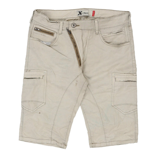 Vintage cream X-Three Cargo Shorts - mens 34" waist