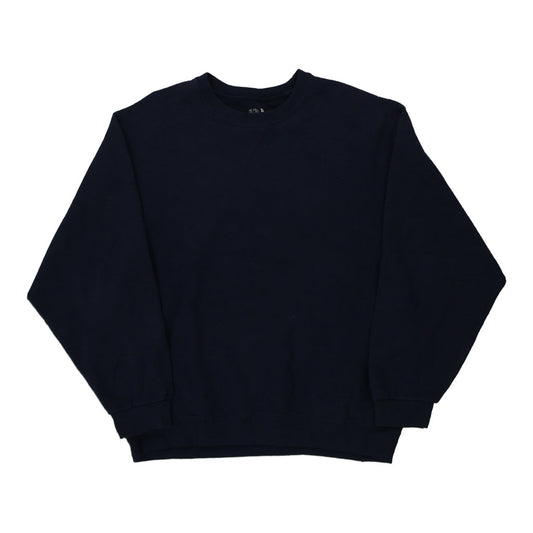 Vintage navy Blank Fruit Of The Loom Sweatshirt - mens large