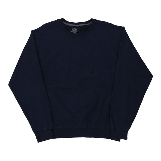 Vintage navy Blank Fruit Of The Loom Sweatshirt - mens large
