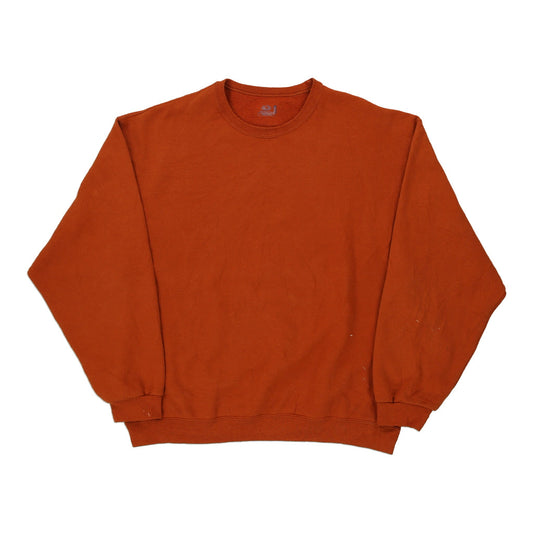 Vintage orange Blank Fruit Of The Loom Sweatshirt - mens x-large