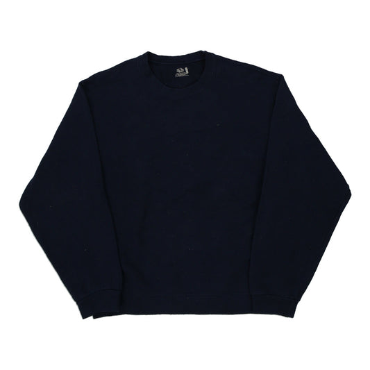 Vintage navy Blank Fruit Of The Loom Sweatshirt - mens medium