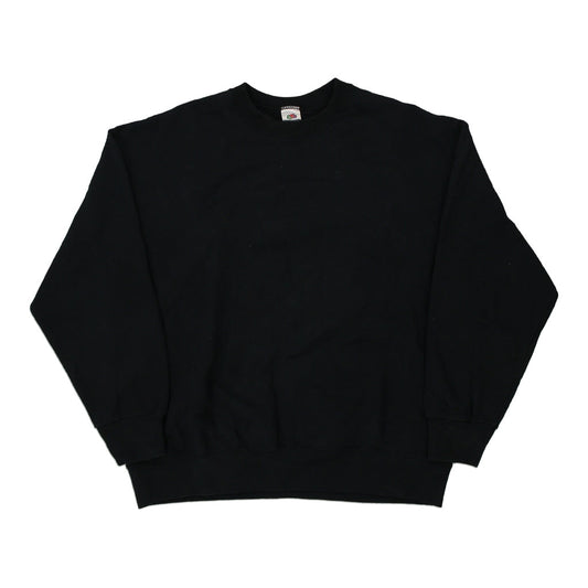 Vintage black Blank Fruit Of The Loom Sweatshirt - mens x-large