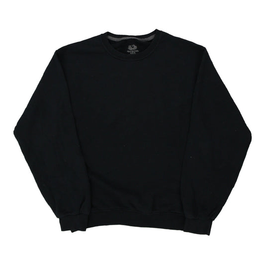 Vintage black Blank Fruit Of The Loom Sweatshirt - mens medium