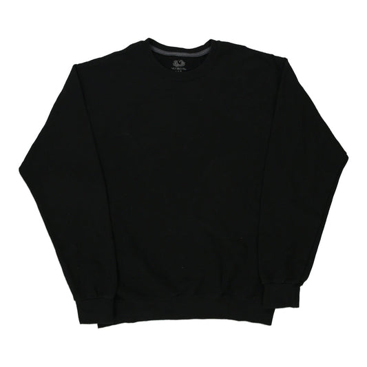 Vintage black Blank Fruit Of The Loom Sweatshirt - mens medium