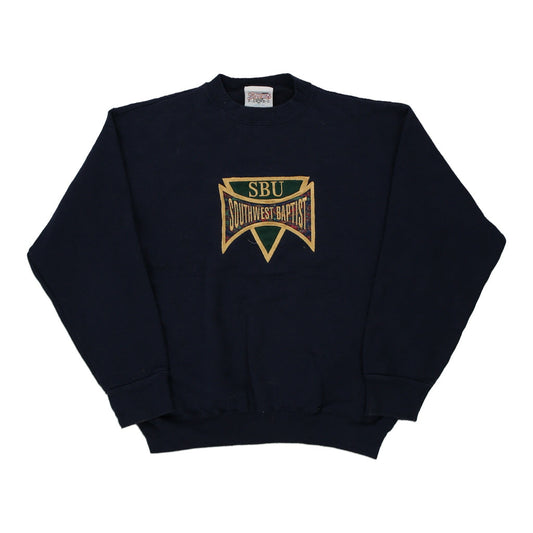 Vintage navy Made in USA Southwest Baptist Sports Pages Sweatshirt - mens large