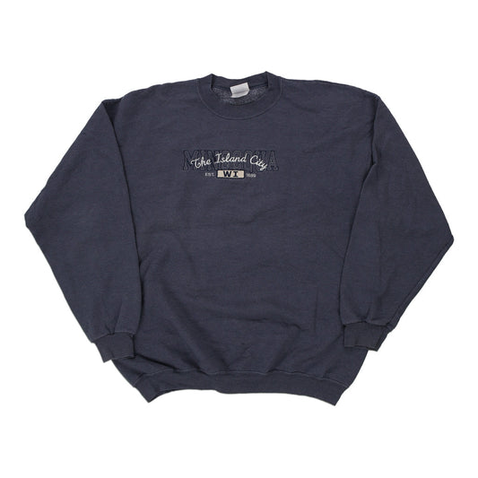 Vintage blue Minocqua Port & Company Sweatshirt - mens x-large