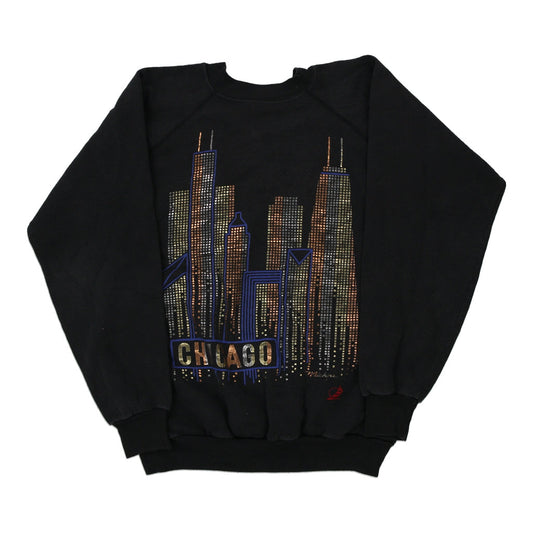 Vintage black Chicago Michou Inc Sweatshirt - mens medium