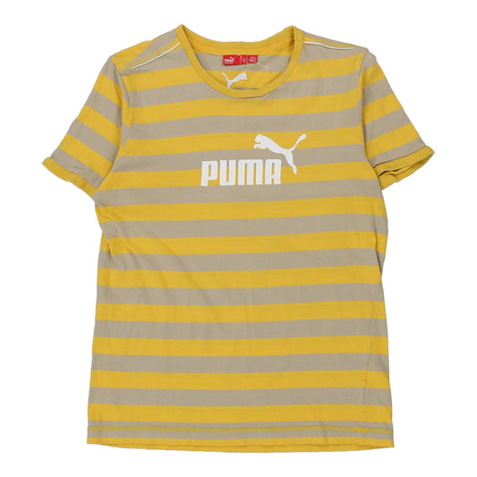Vintage yellow Puma T-Shirt - mens small