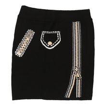  Vintage black Bootleg Moschino Mini Skirt - womens 24" waist