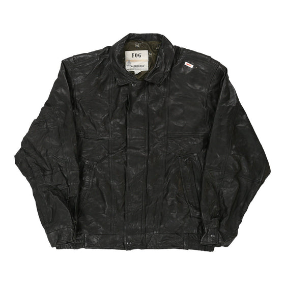 Vintage black London Fog Leather Jacket - mens small