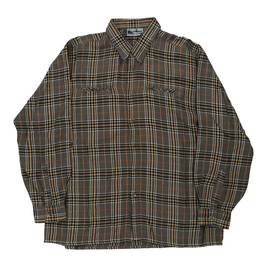 Vintage Follie Sport Checked Flannel Shirt - 2XL Grey Wool Blend