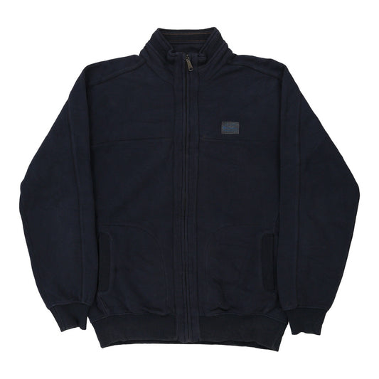 Vintage Champion Zip Up - Large Navy Cotton