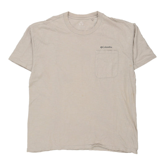 Vintage Columbia T-Shirt - Medium Beige Cotton