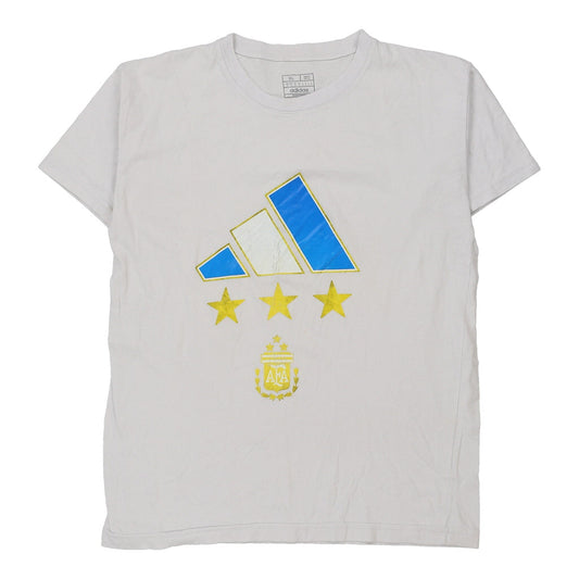Vintage Argentina World Cup Adidas Football T-Shirt - XL White Cotton