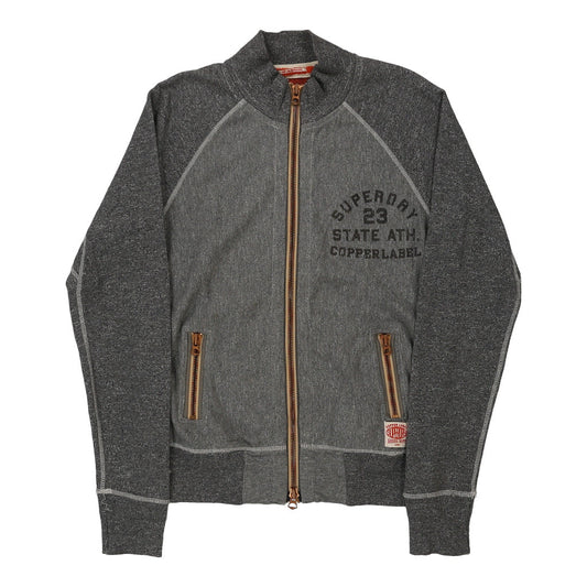 Vintage Superdry Zip Up - Medium Grey Cotton