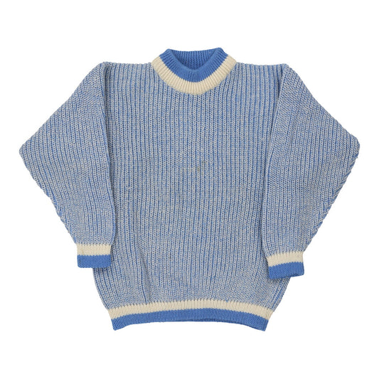 Vintage blue 1980's Made in Scotland Shetland Kappa Jumper - mens medium