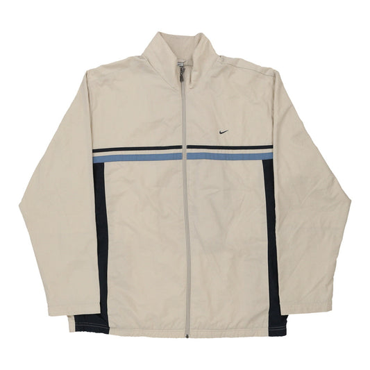 Vintage beige Nike Track Jacket - mens x-large