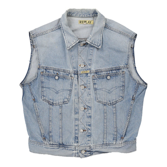 Vintage light wash Replay Denim Gilet - mens large