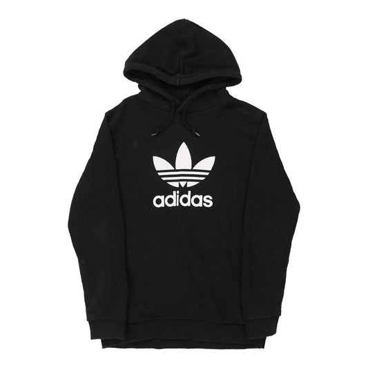 Vintage Adidas Spellout Hoodie - Medium Black Cotton
