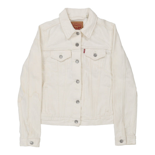 Vintage Levis Denim Jacket - Medium White Cotton