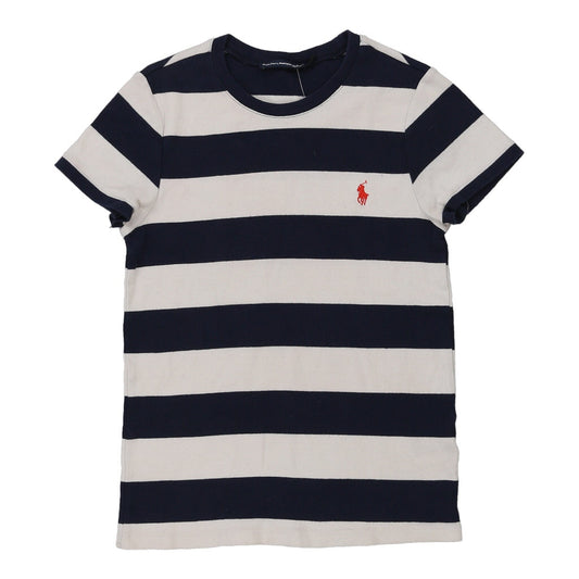 Vintage Age 12-13 Ralph Lauren Striped T-Shirt - Large Navy Cotton