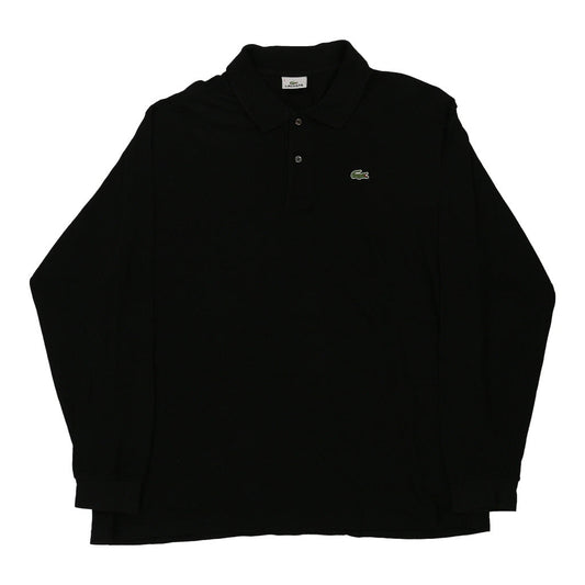 Vintage Lacoste Long Sleeve Polo Shirt - XL Black Cotton