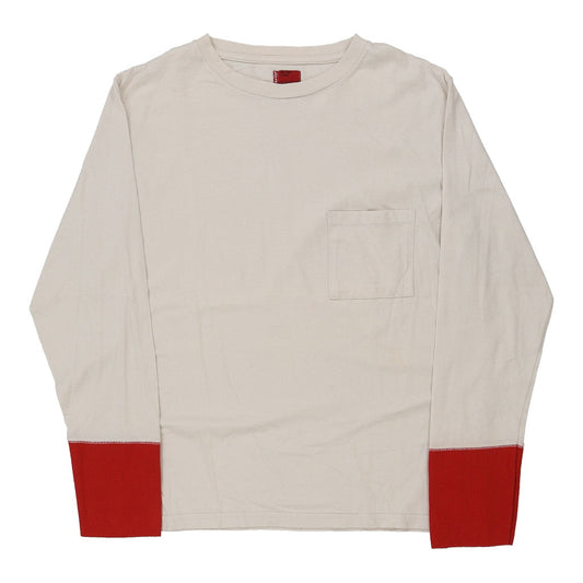 Vintage Levis Long Sleeve T-Shirt - Large Cream Cotton