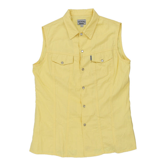 Vintage Teddy'S Shirt - Medium Yellow Cotton