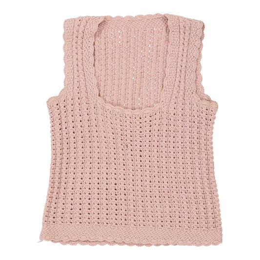 Vintage Unbranded Crochet Top - Medium Pink Cotton