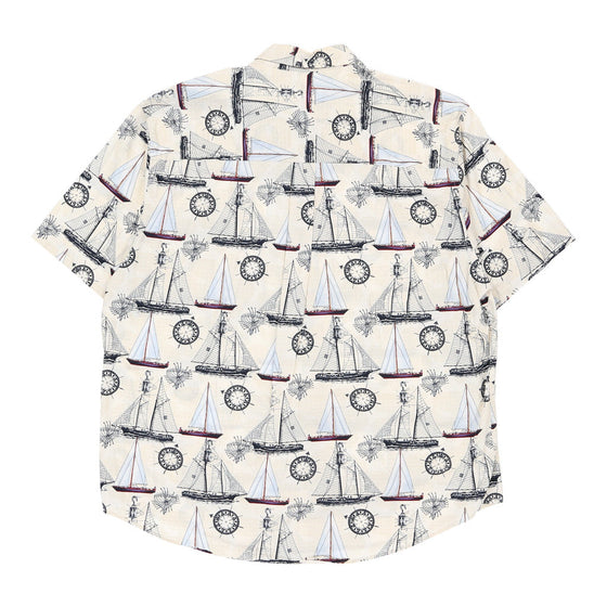 Natural Issue Patterned Shirt - Large White Cotton patterned shirt Natural Issue   