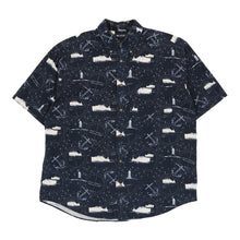  Puritan Patterned Shirt - Large Navy Cotton patterned shirt Puritan   