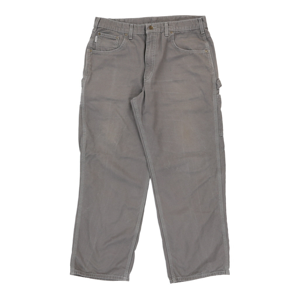 Carhartt Carpenter Trousers - 36W 30L Grey Cotton – Thrifted.com