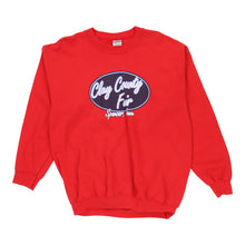  Clay County Fair Gildan Sweatshirt - Large Red Cotton Blend sweatshirt Gildan   