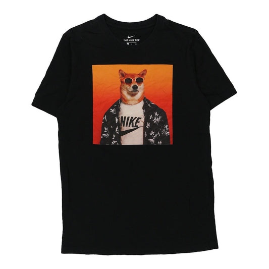 Vintage Nike Graphic T-Shirt - Small Black Cotton
