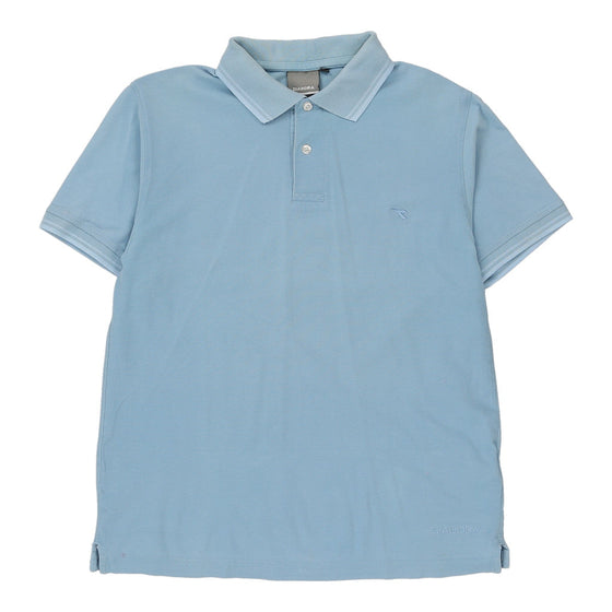 Diadora Polo Shirt - Medium Blue Cotton - Thrifted.com