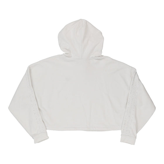 Adidas Cropped Hoodie - Small White Cotton - Thrifted.com