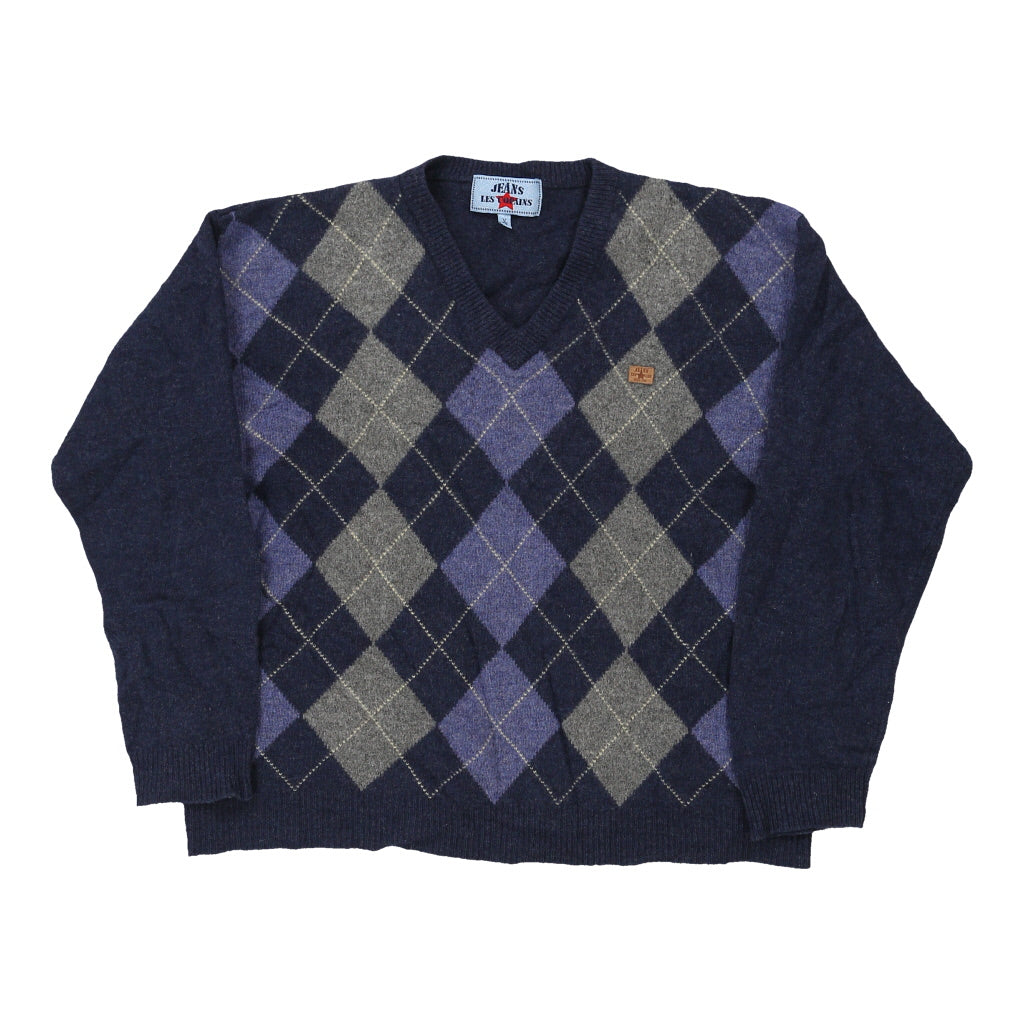 Vintage navy Les Copains Jumper - mens large