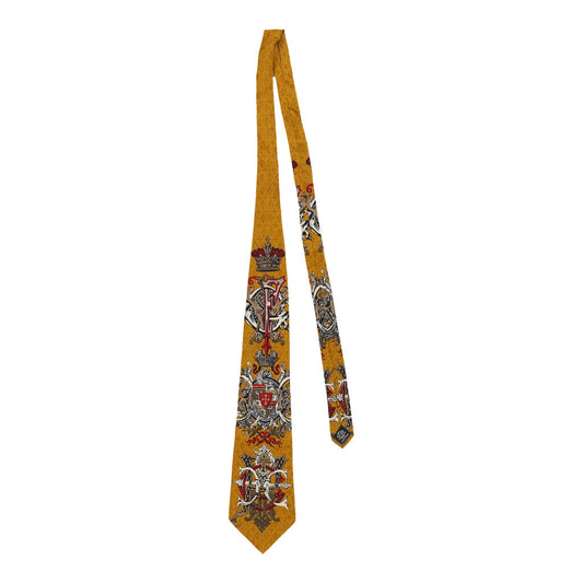 Vintage yellow Gianfranco Ferre Tie - mens no size