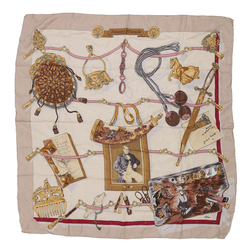 Vintage beige Hermes Scarf - womens no size