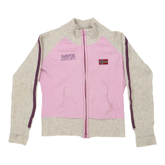 Vintage pink Napapijri Zip Up - womens small