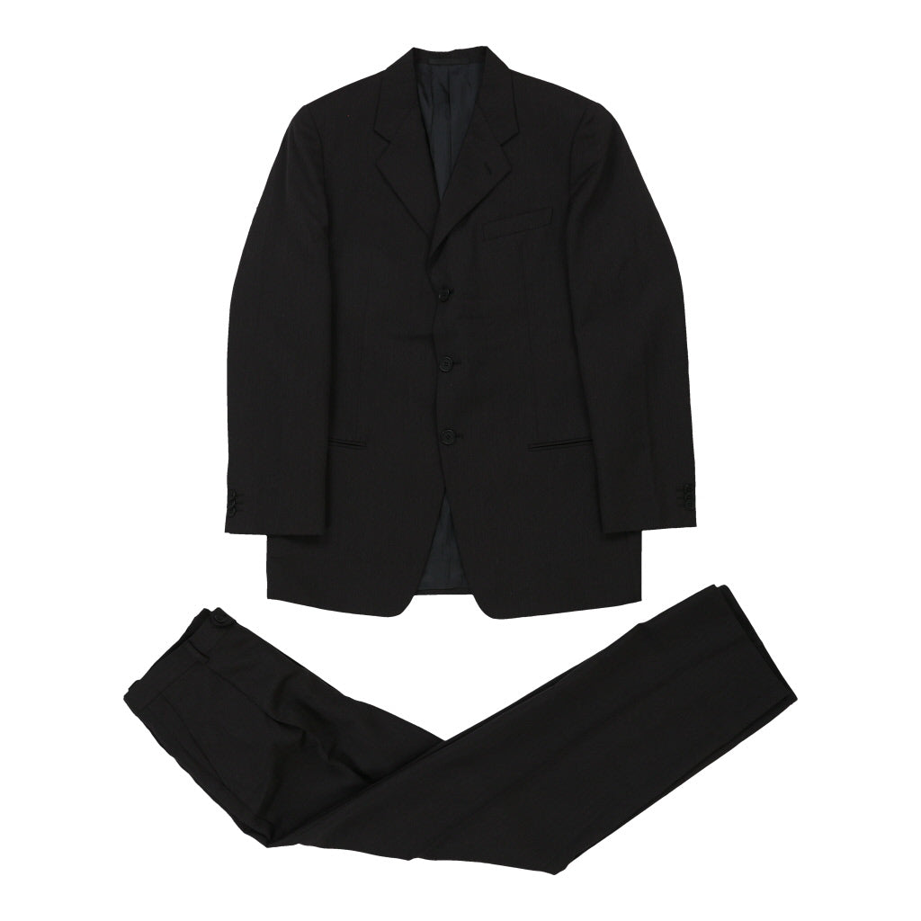 Vintage black Armani Exchange Full Suit - mens medium