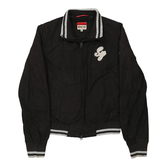 Vintage Sweet Years Bomber Jacket - Medium Black Polyester