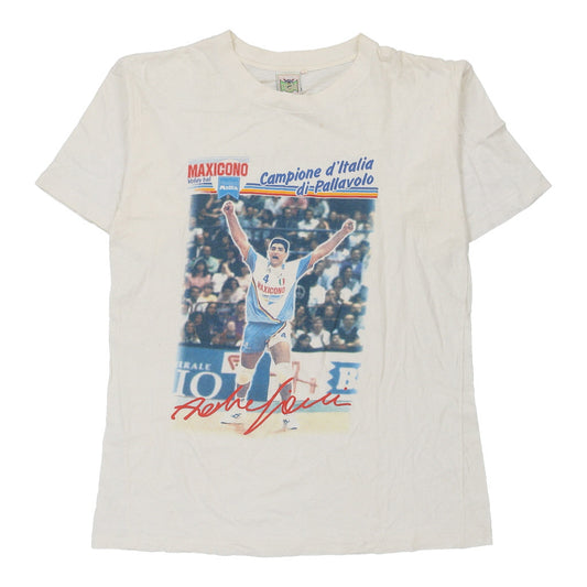 Vintage 1989 Andrea Giani Maxicono Parma Take Time Graphic T-Shirt - XL White Cotton
