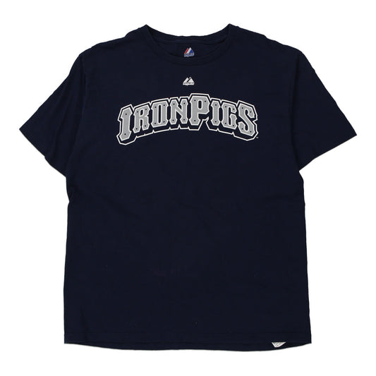 Vintage navy Iron Pigs Majestic T-Shirt - mens large
