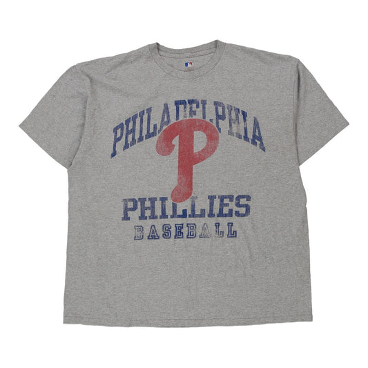Vintage grey Philadelphia Phillies Majestic T-Shirt - mens xx-large