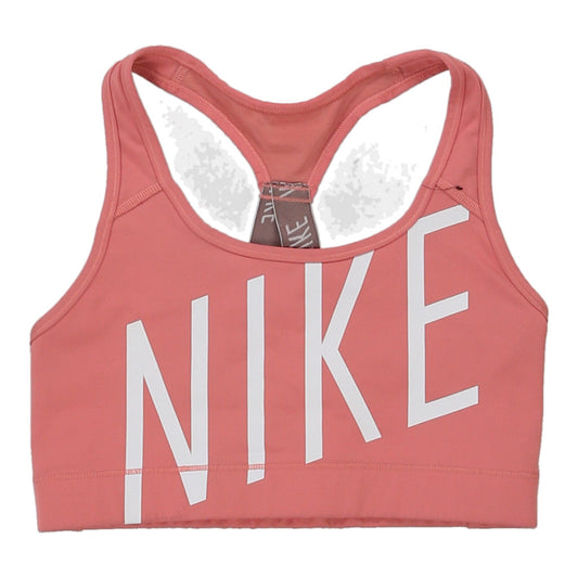 Vintage Nike Spellout Sports Bra - Medium Pink Polyester Blend